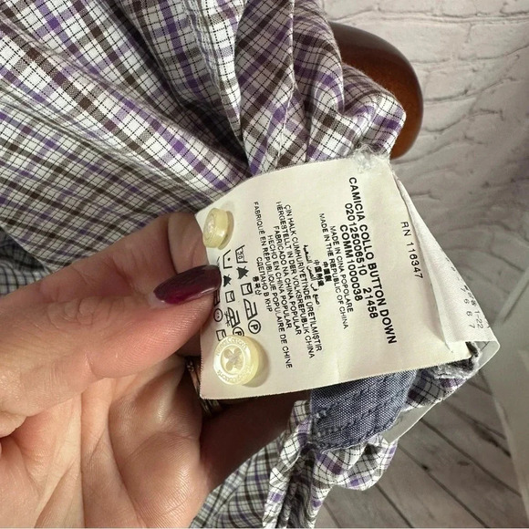 Henry Cotton's plaid Button Down shirt size EU 41 neck 16 large - Picture 4 of 7